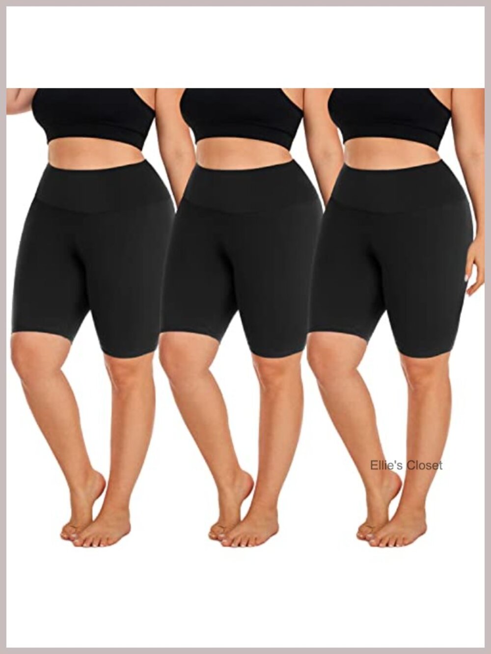 Plus Size High Waisted Non-See Through Biker Shorts (1X-4X)